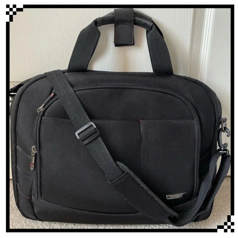 Samsonite Morden Utility Laptop Messenger Bag Black OS Business Casual Rare